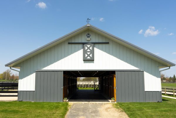 The Iverson Equine barn with its doors open